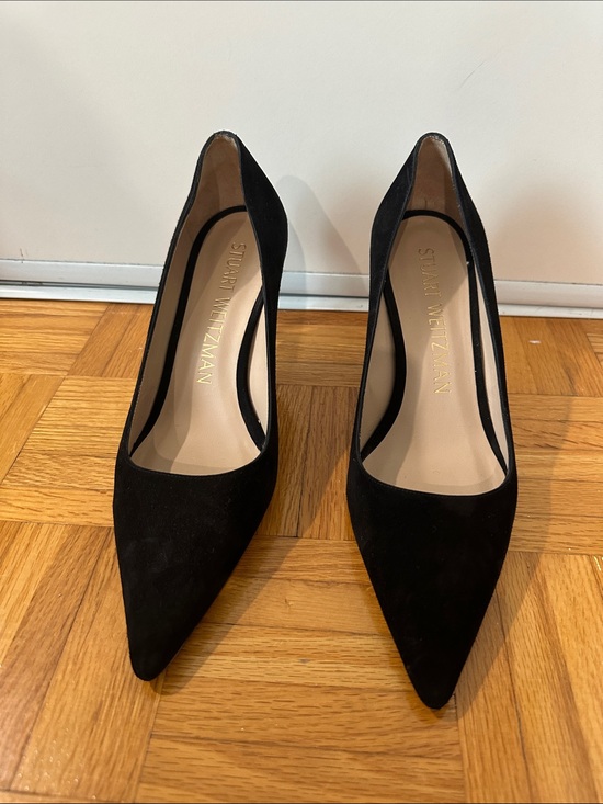 Stuart Weitzman Shoes - Stuart Weitzman Black Suede Pointed-Toe Pumps
